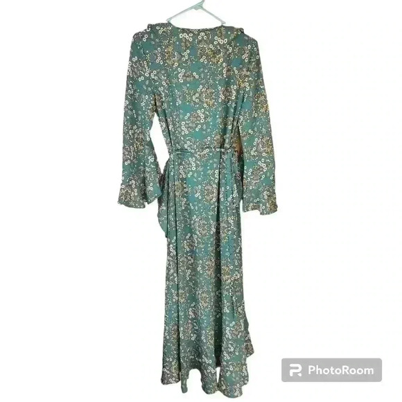 Max Studio Dress Ruffle Crepe Hi/Low Hem Wrap Dress Size XS 58822 - Picture 2 of 5